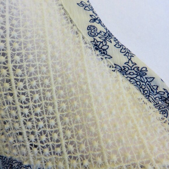 Blue and White Blouse Top Shirt with Wedgwood Style Pattern...625 - Picture 7 of 11